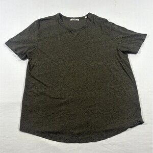 Buck Mason Green Brown Mens Crew Short Sleeve Cotton Poly T-Shirt Slub Tee Sz L